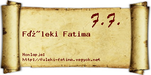 Füleki Fatima névjegykártya